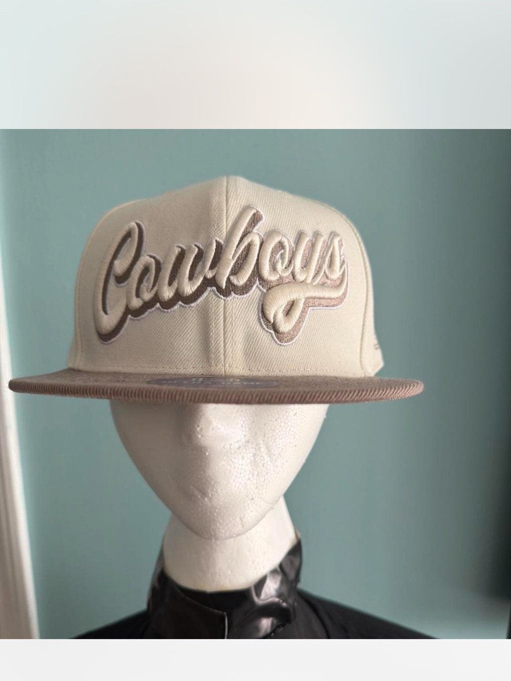 NFL Cowboys Script Snapback Hat - Cream/Tan